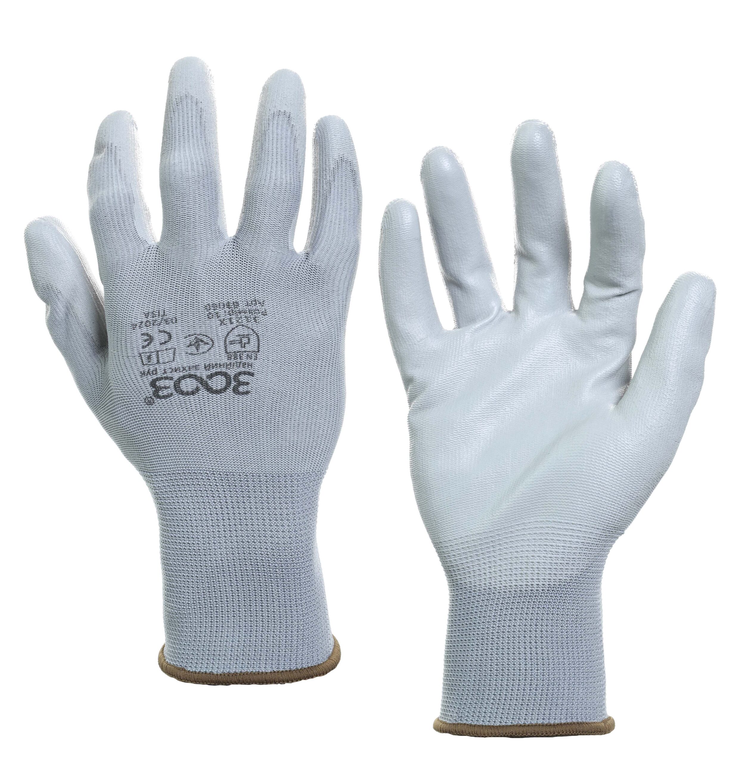 Рукавички 3003 Tisa, поліестерові з PU обливом 1/2, сірі